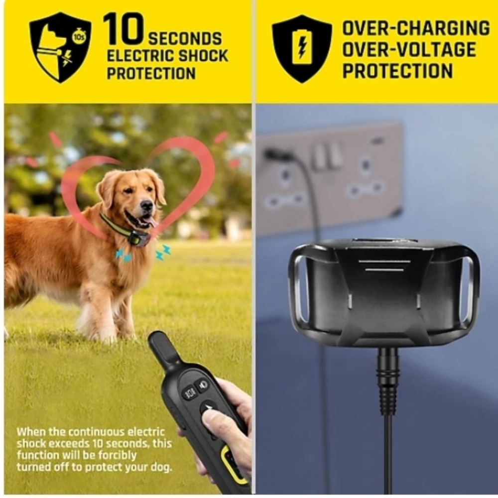 Black and Yellow Reflective Dog Training Collar - Picture 5 of 9